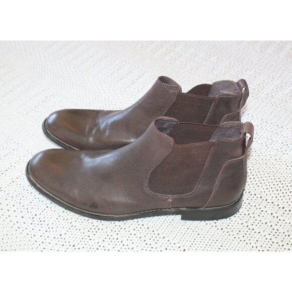 John Varvatos Chelsea Brown Leather Men Ankle boots Size 10M Made in US slip on - Picture 8 of 10